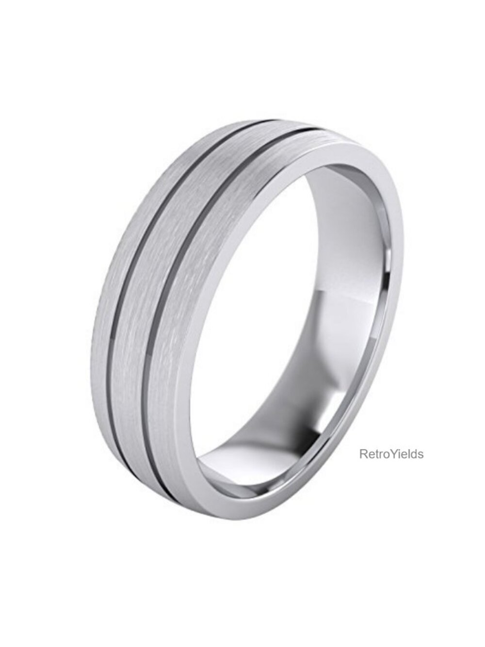 Sterling Silver 6mm Unisex Wedding Band Comfort Fit Domed Ring Brushed